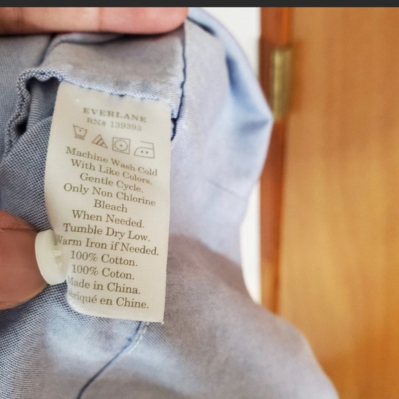 Everlane Collarless Tunic ShirtDress Blue Size 4 - Picture 8 of 8